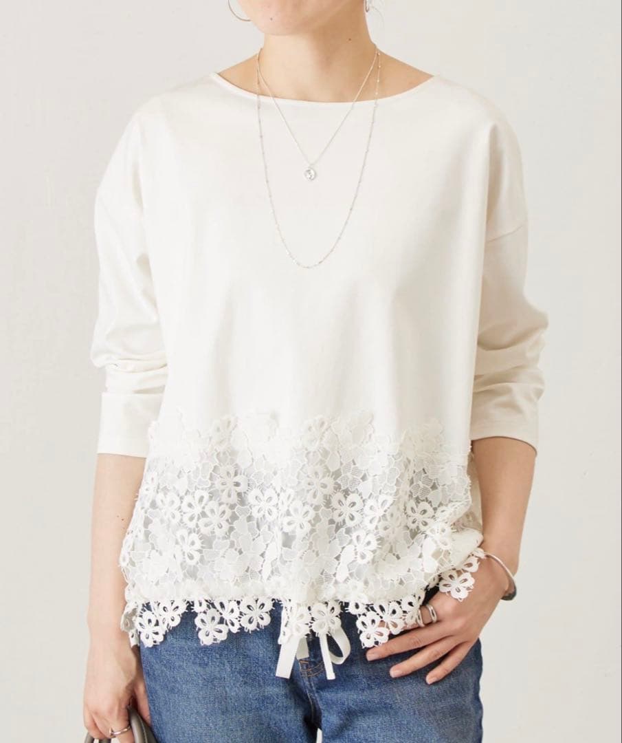 BEARDSLEY （ビアズリー） 裾レースカットソー　美品