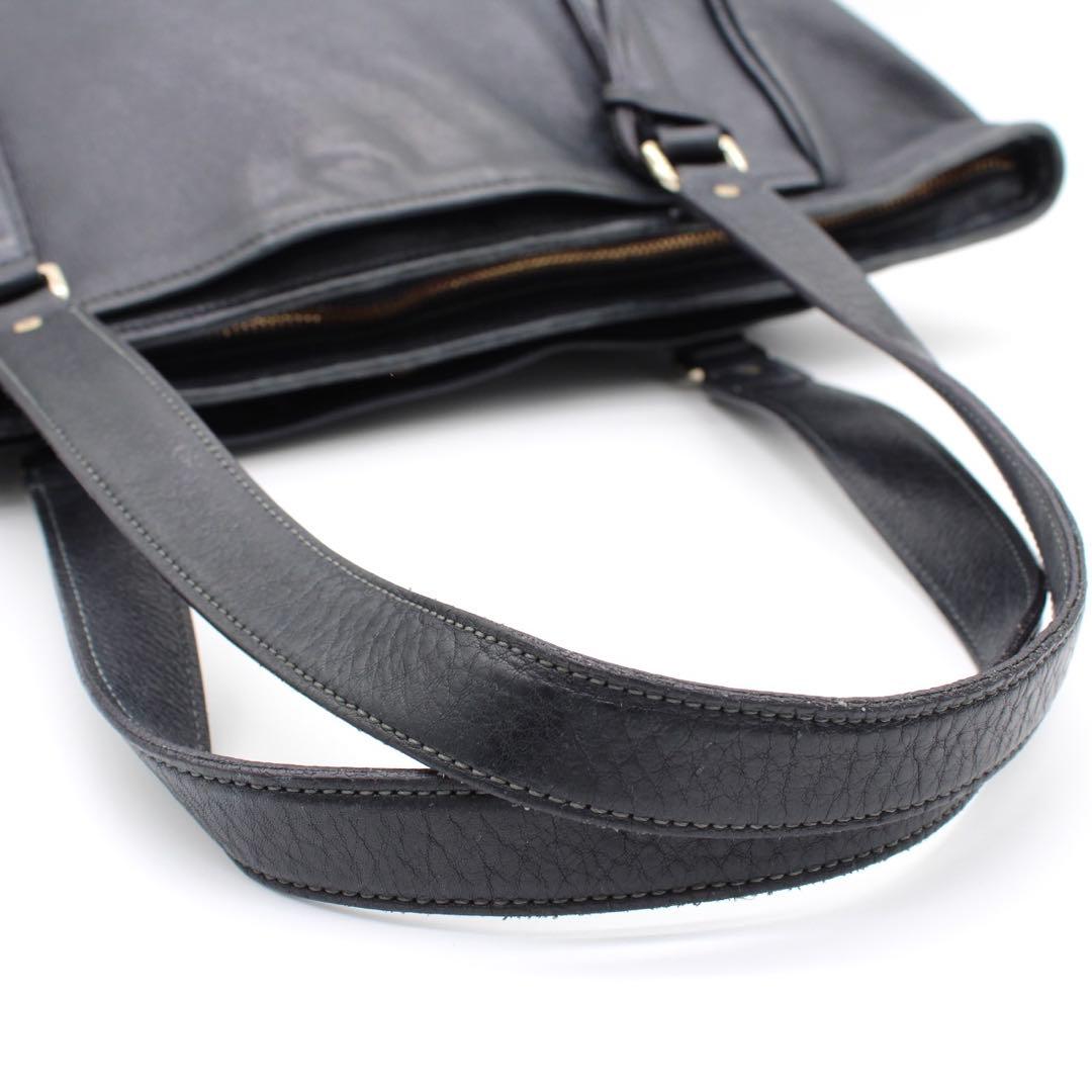 【良品】aniary アンティークレザー トートバッグ チャーム付 A4可 紺色