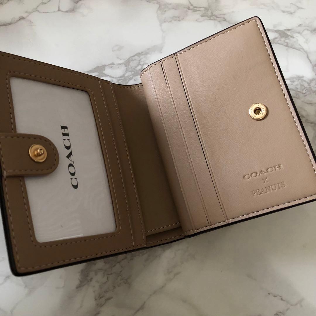 完売品 新品未使用 コーチ スヌーピー コラボ 折り財布 ミニ財布 白