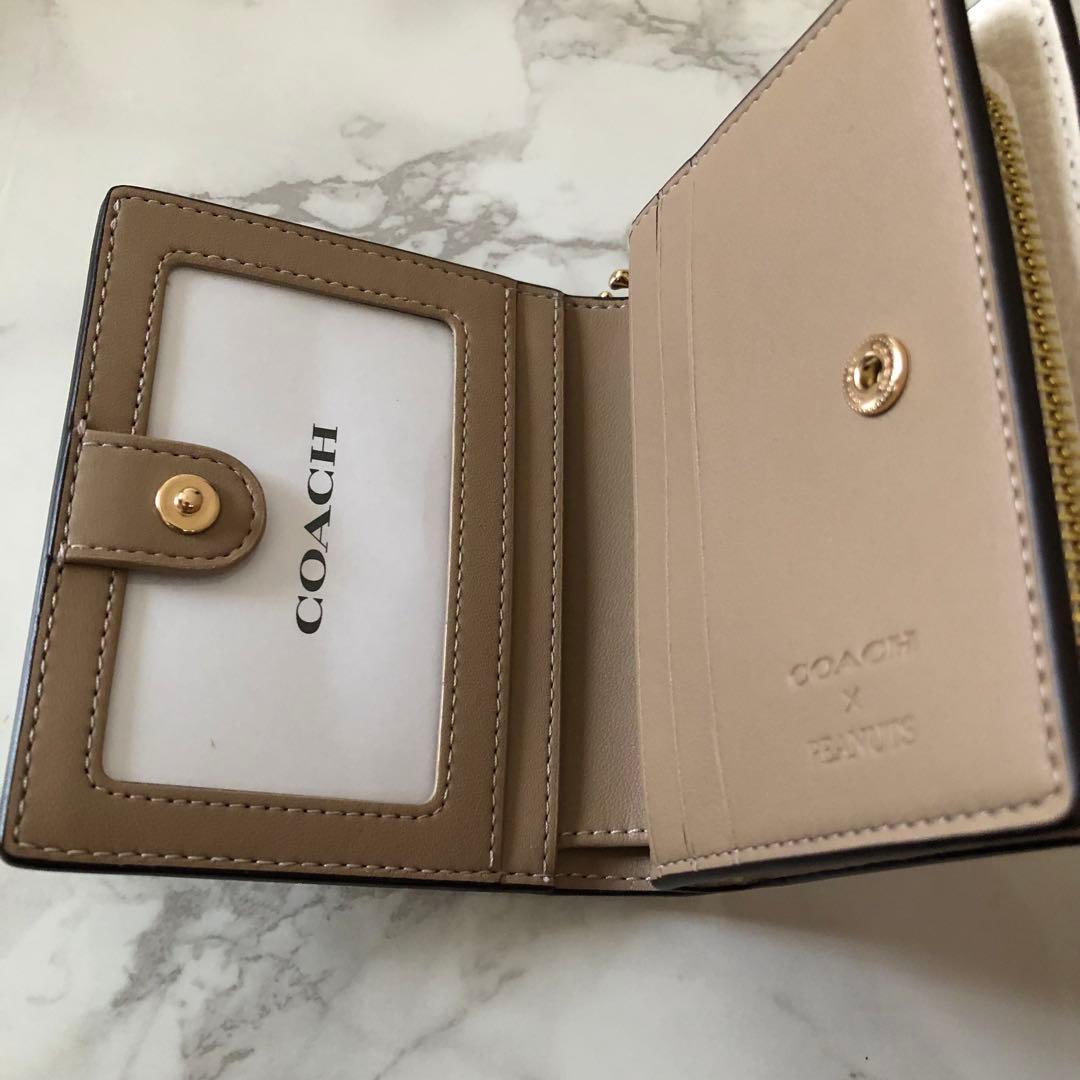 完売品 新品未使用 コーチ スヌーピー コラボ 折り財布 ミニ財布 白