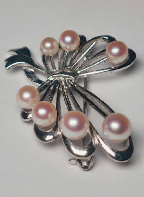 【最高級!!】ミキモト ブローチ パール フォーマル 7珠 皇室御用達
