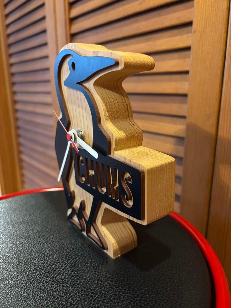 チャムスキャンプ　木製ブービー時計