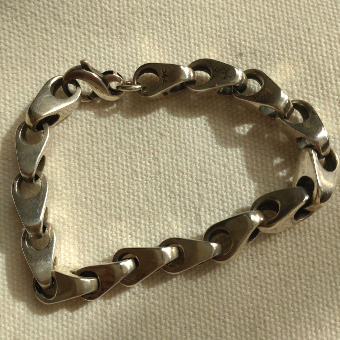 シルバーリンクチェーンブレスレット PPC刻印　パトリックコックス