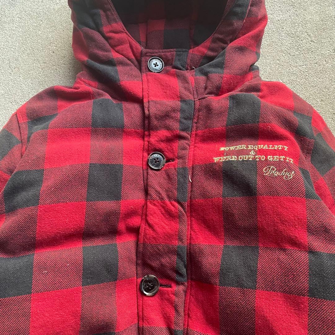 WOOLRICH ダウンジャケット 短丈 チェック 赤 Y2K 肉厚 古着