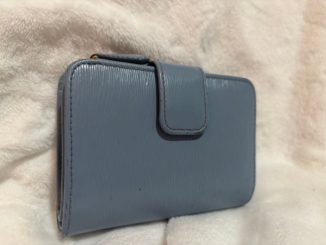 【箱・証明書付き】PRADA プラダ ライトブルー 二つ折り財布