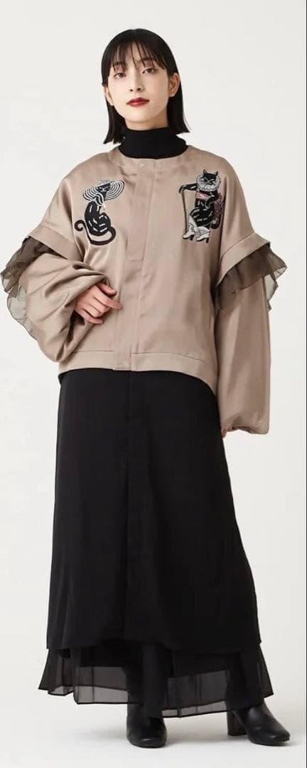 ふりふ Furifu Theatre 刺繍スカジャン 猫