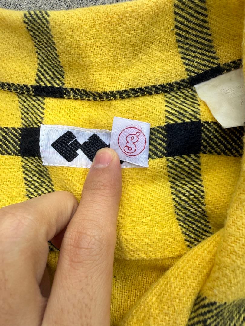 名作 90s FINESSE×GOODENOUGH ラインネル ネルシャツ L