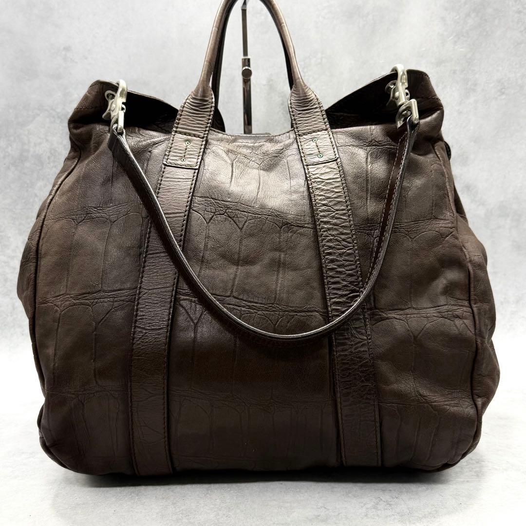 大容量 ダニエル&ボブ クロドーロ クロコ型押し 2way トートバッグ