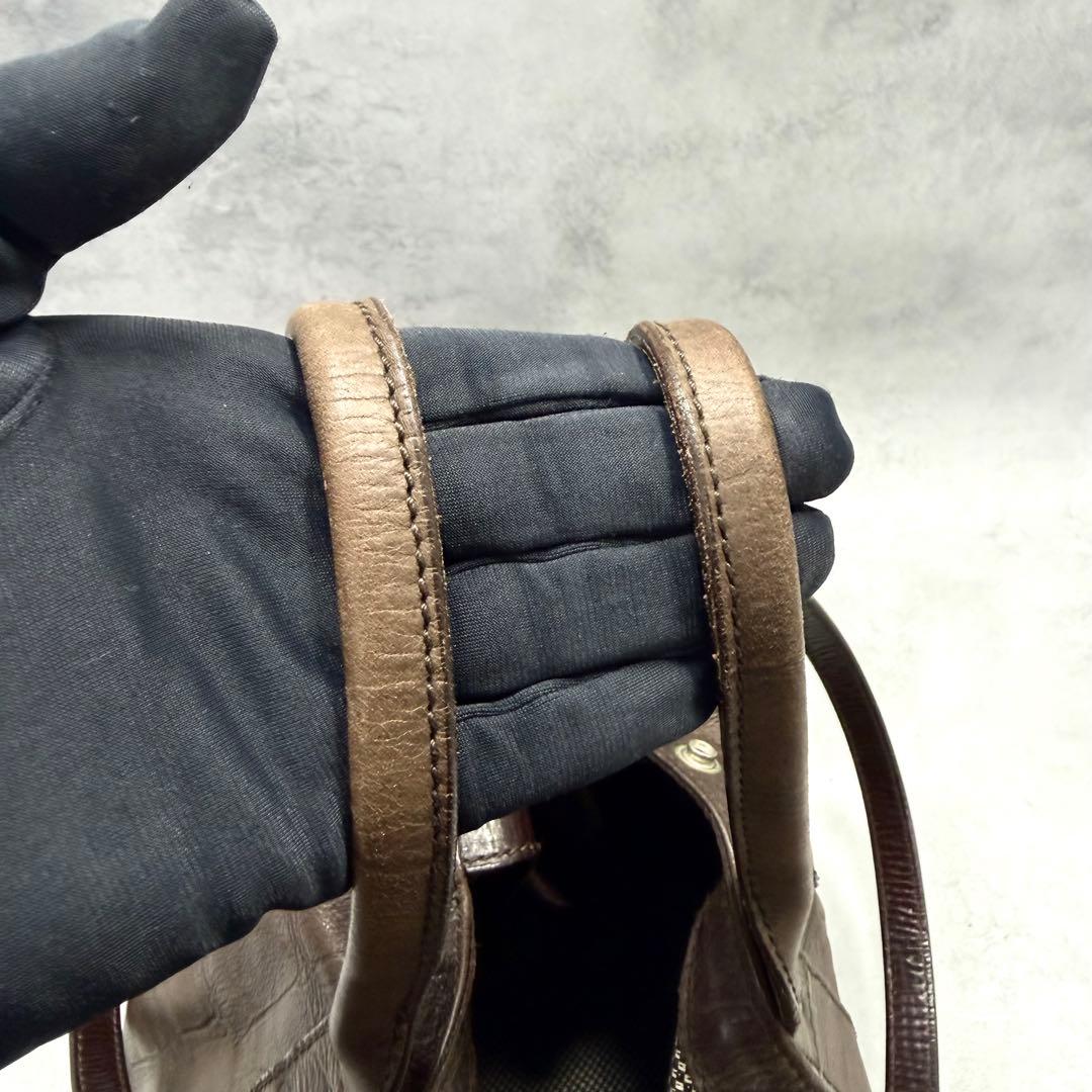 大容量 ダニエル&ボブ クロドーロ クロコ型押し 2way トートバッグ