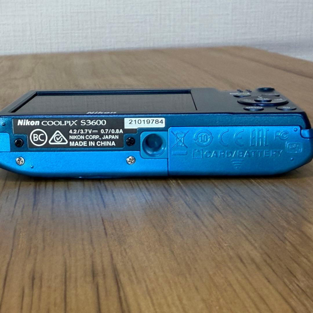 【付属品多】Nikon COOLPIX S3600 ブルー 動作品 箱・説明書付