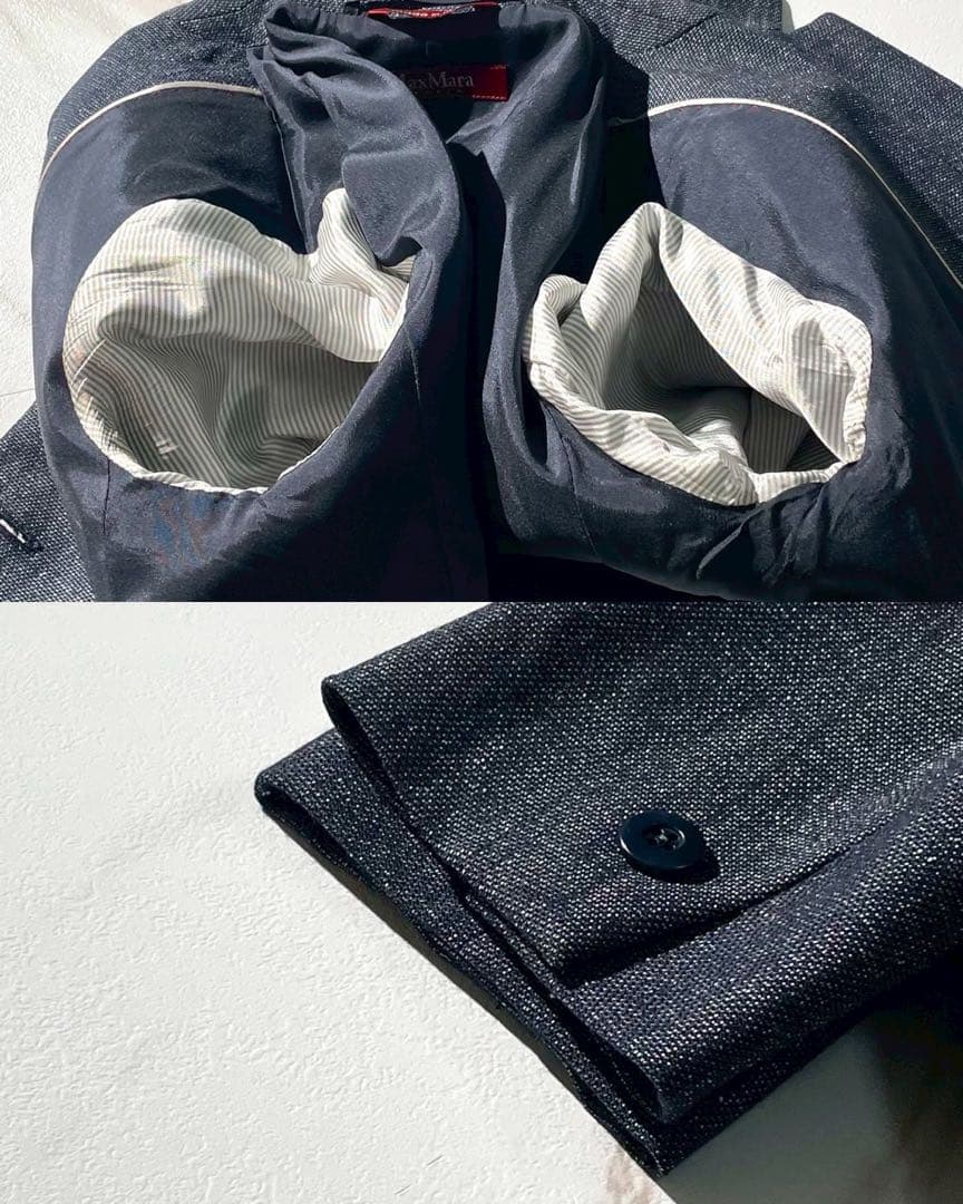 マックスマーラ　セットアップ　ネイビー　デニム　赤タグ　レディース　フォーマル