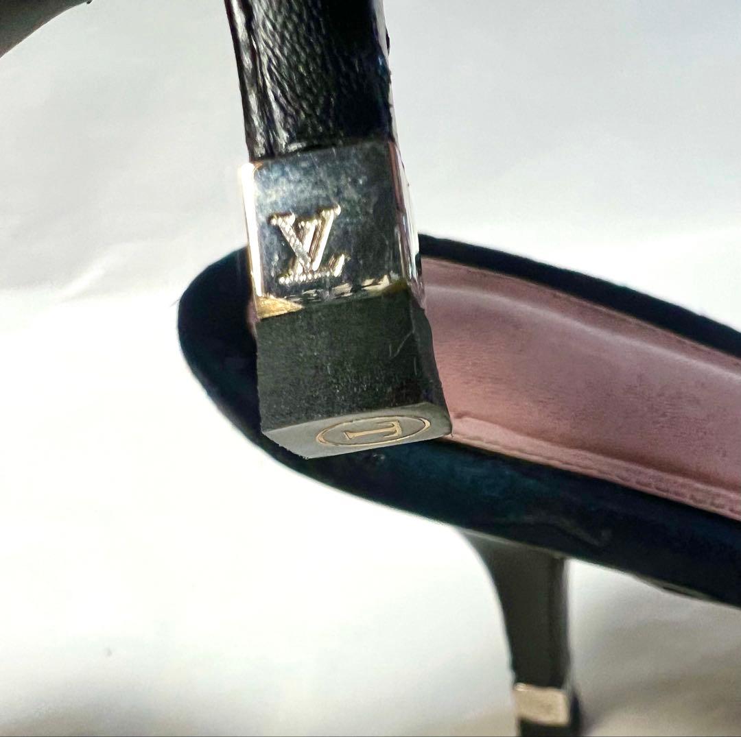 LOUIS VUITTON　ブラックモノグラム　オープントゥミュール　サンダル