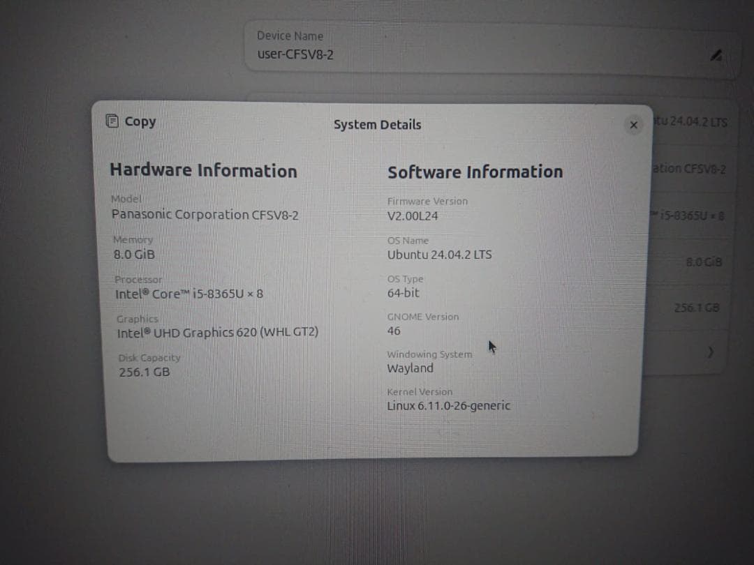 パナソニック CFSV8-2 　黒