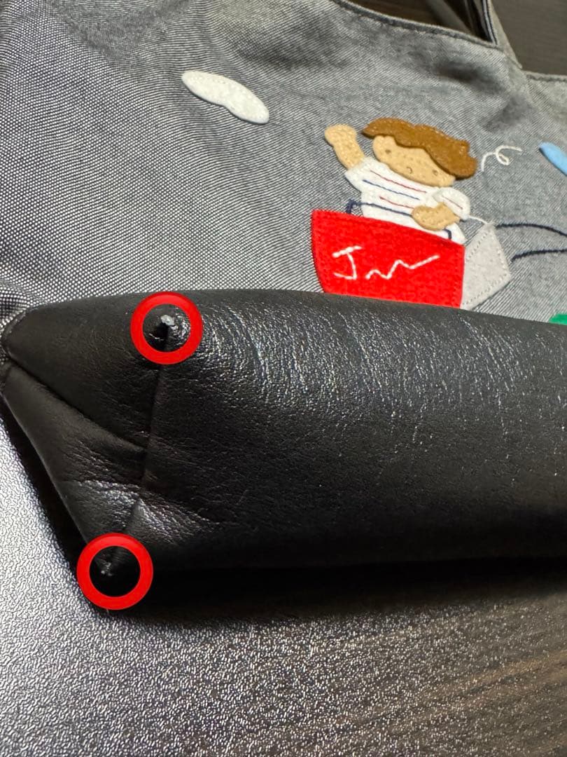 ファミリア デニムバッグ 70周年 限定 ミニ トート バッグ 黒 ブラック