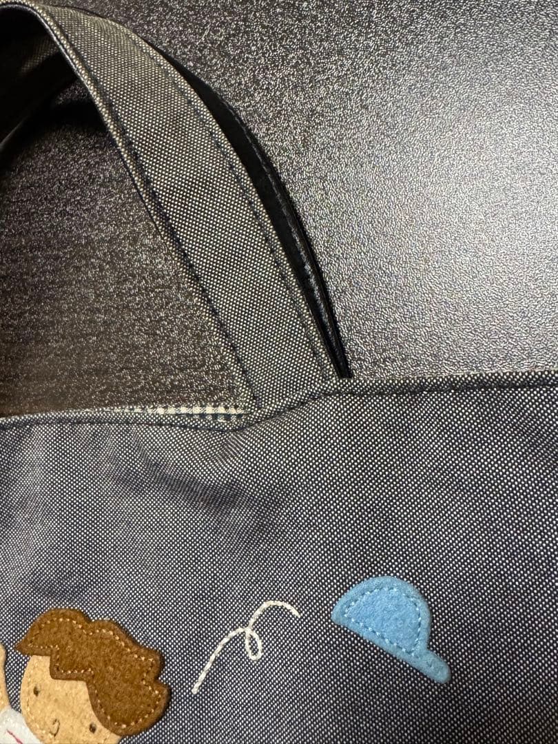 ファミリア デニムバッグ 70周年 限定 ミニ トート バッグ 黒 ブラック