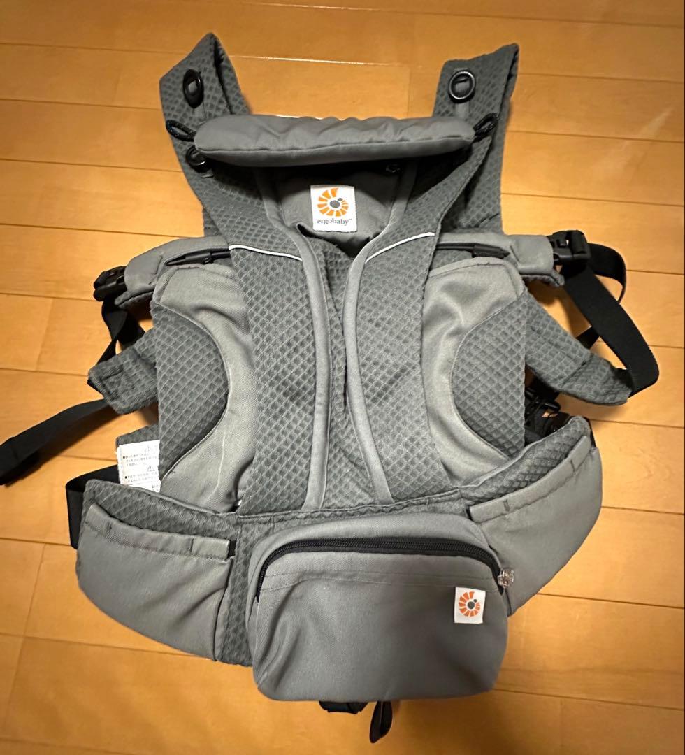 エルゴベビー オムニブリーズ　ポーチ付き　メッシュ　グラファイトグレー