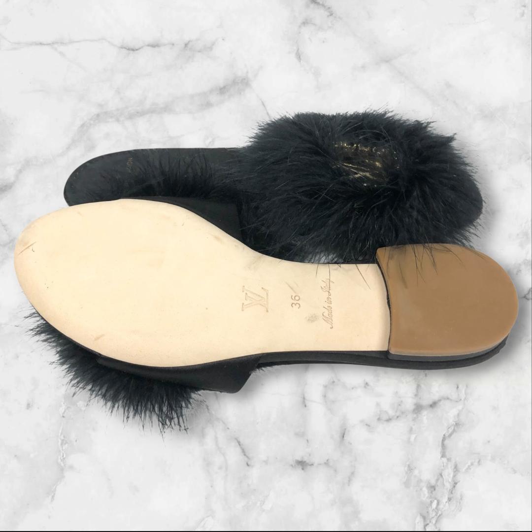 未使用品 ルイヴィトン 靴 23cm LV金具 ミュール サンダル シューズ