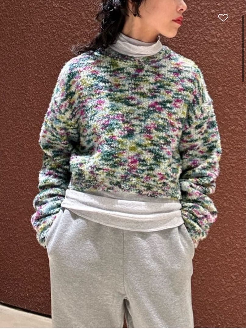 ＜6(ROKU)＞ウールコットン ミックス ニット プルオーバー　KELLY