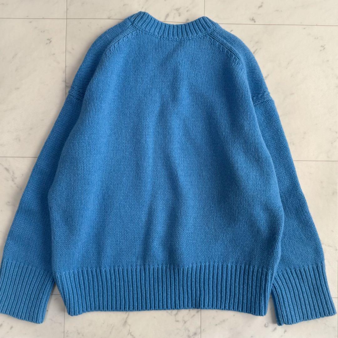美品 ギャルリーヴィー ファインウール クルーネックプルオーバー◆ブルー
