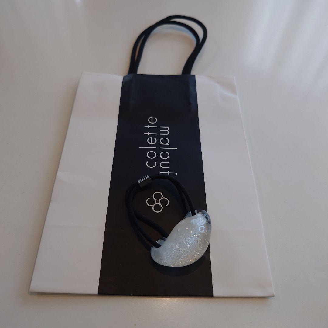 コレットマルーフ ガラス製ヘアゴム ホワイト