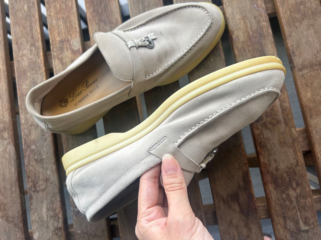 ロロピアーナ　サマー・チャーム・ウォーク・モカシン　グレージュ