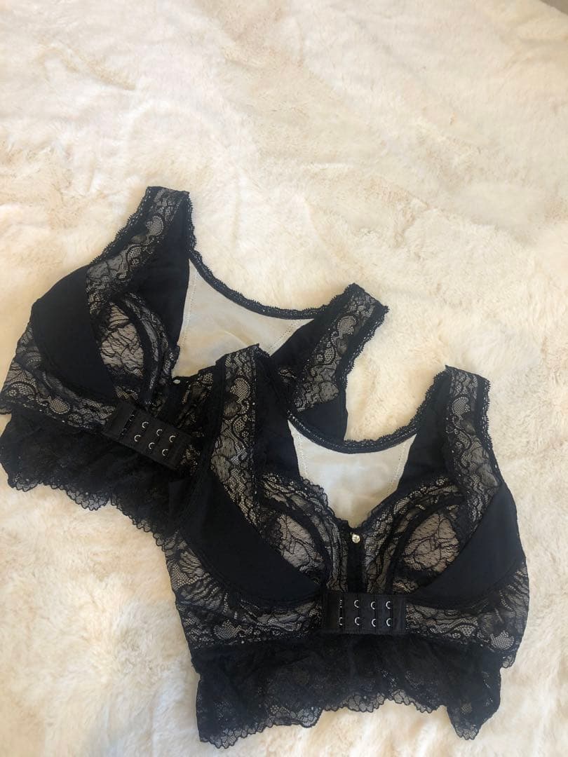 2枚セット アンジェリール(angellir)凛とルームブラ ブラック(S)