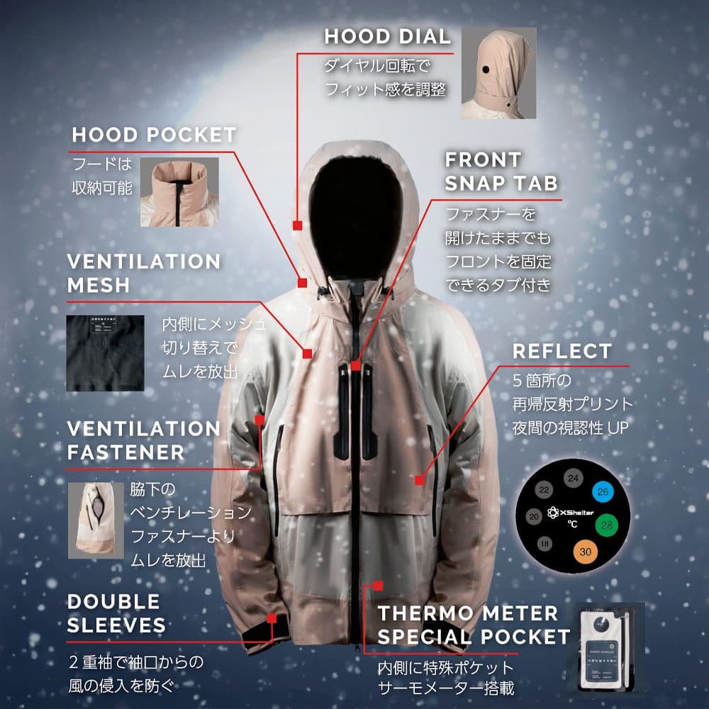 ワークマン Xシェルター(R)断熱βプレミアム超透湿防水防寒ジャケット 黒 3L