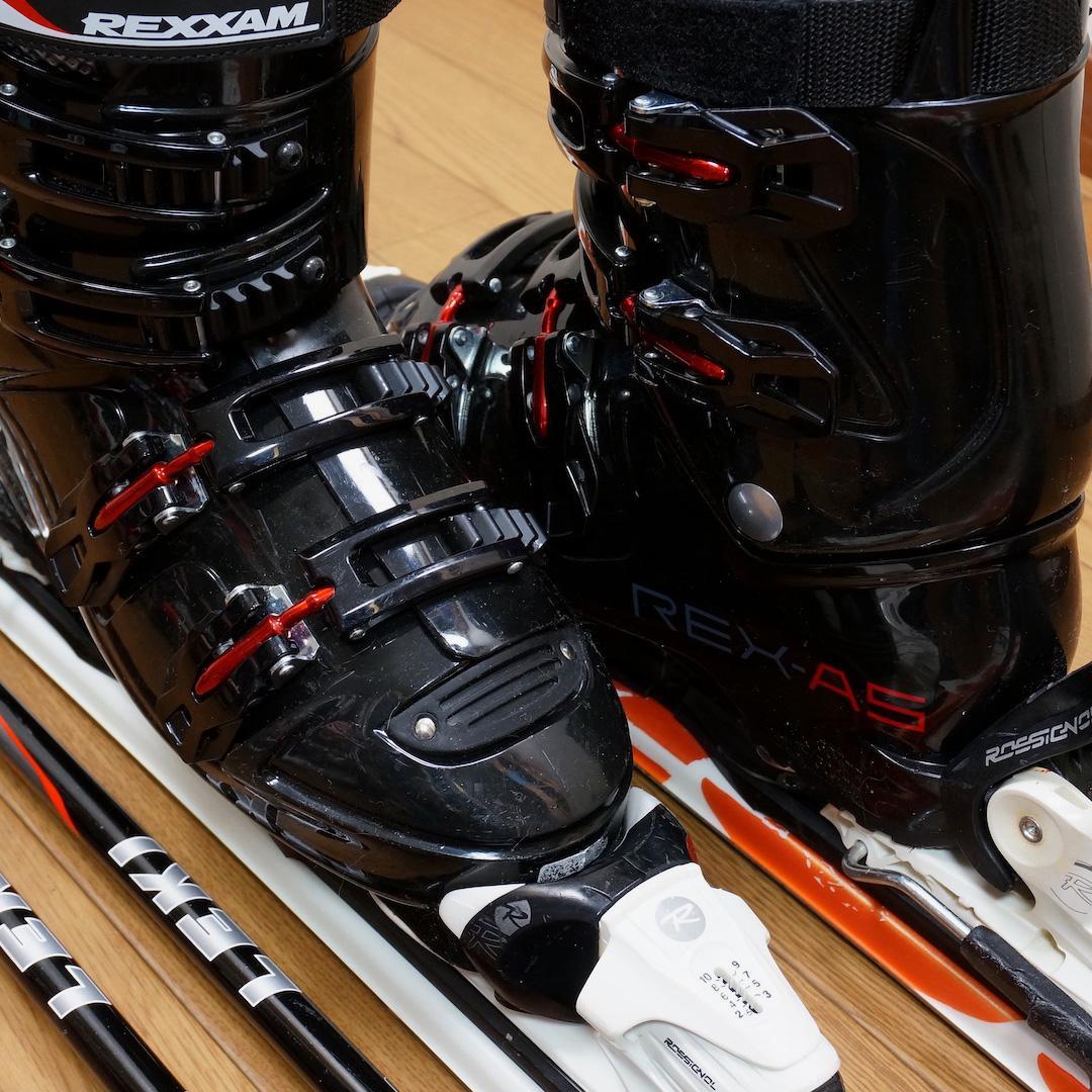 メンテ済 140cm靴26cm ROSSIGNOL中高生向きスキーセット おまけ