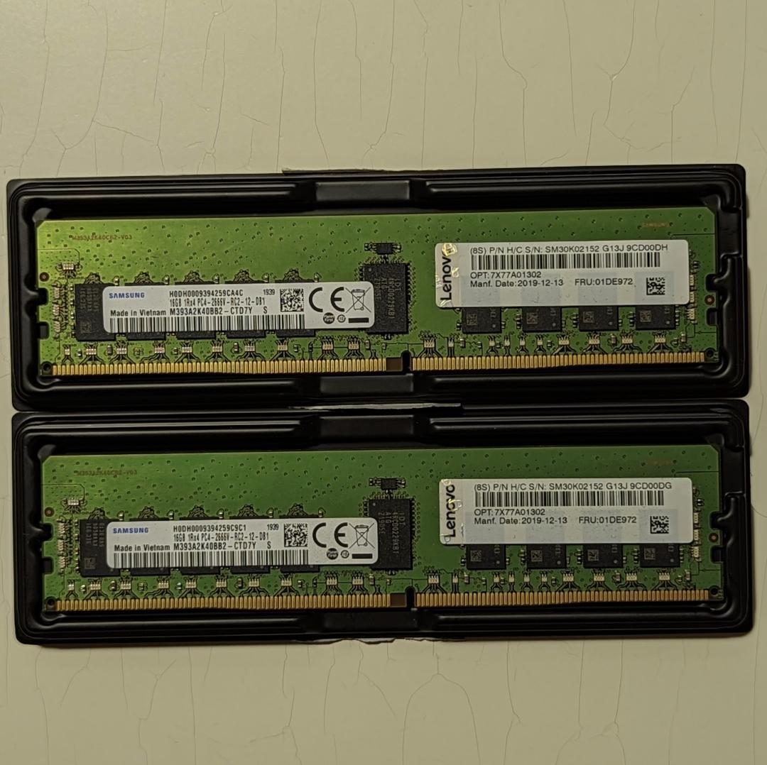 Lenovo 16GBx2 TruDDR4 2666MHz RDIMM [2枚]