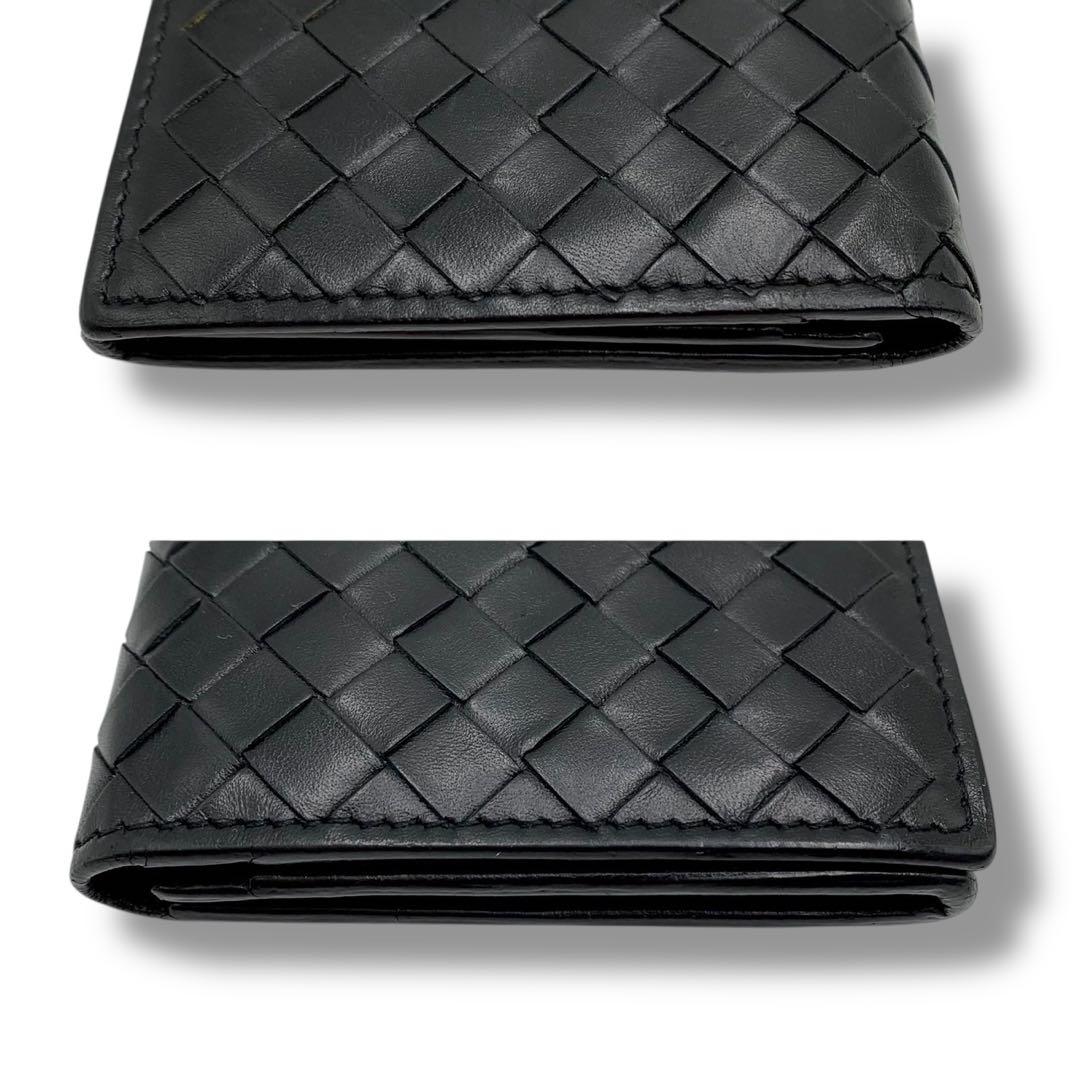 美品✨ボッテガヴェネタ 長財布 イントレチャート 二つ折り財布 レザー ブラック