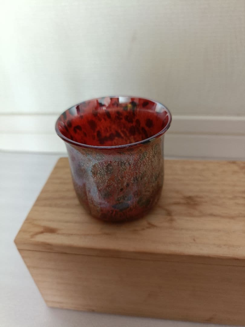 銀彩変ガラス　ぐい呑み5個セット　江副行昭作品