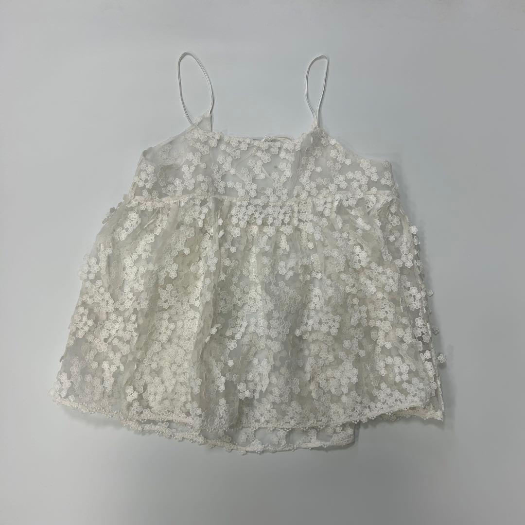 【新品未使用、25ss】IENA（イエナ）フラワーエンブロイダリー キャミソール
