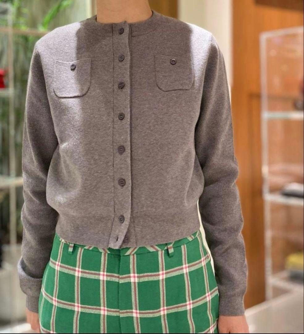 cabanコットンカシミヤクルーネックカーディガン