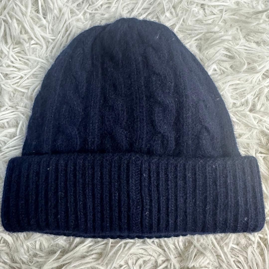 柴犬 様用正規品 MONCLER ネイビー ニット帽 ケーブル編み 大人もOK