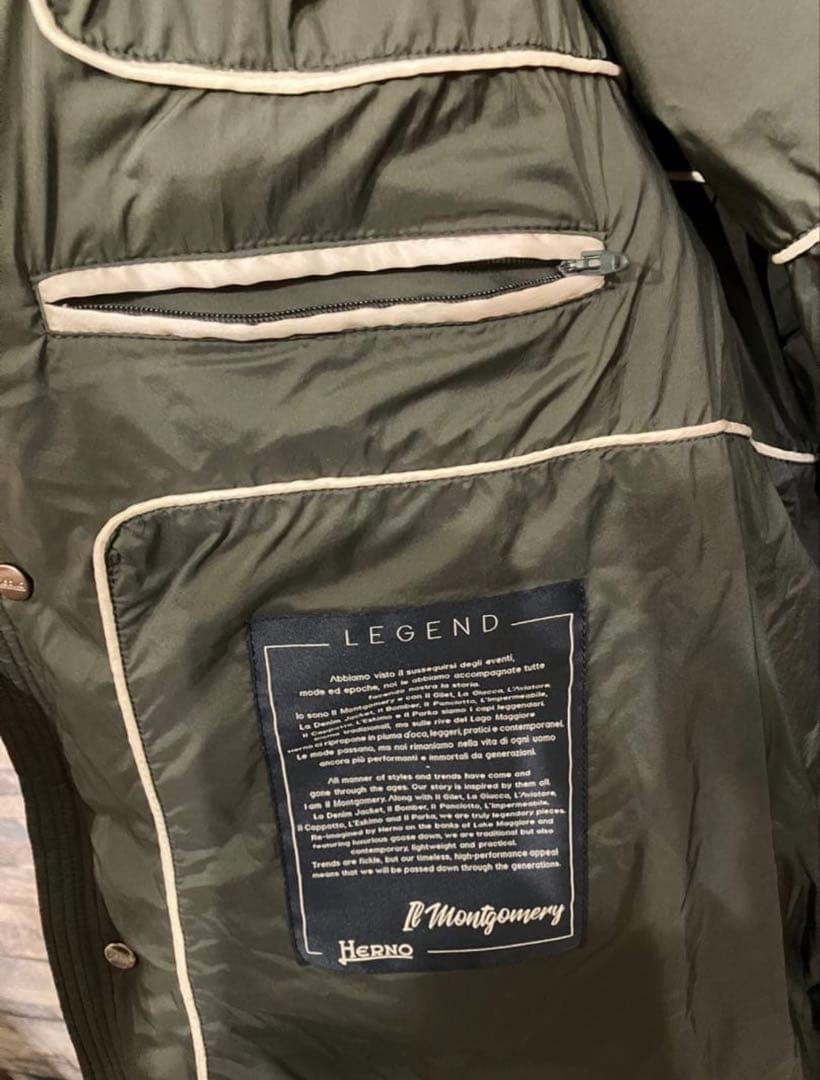 【美品】HERNO ヘルノ　レジェンド　ダッフル　ダウン　オリーブ XL