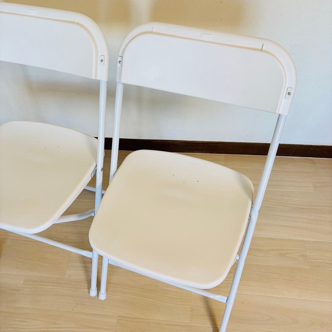 無印良品 ホワイト 折りたたみ椅子　樹脂座 2脚セット　送料込み