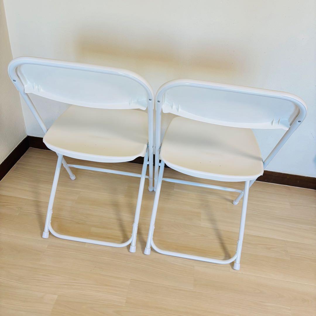 無印良品 ホワイト 折りたたみ椅子　樹脂座 2脚セット　送料込み