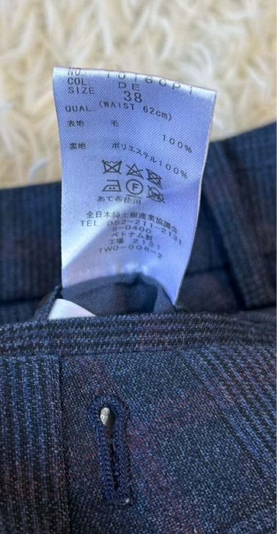 極美品　スーツカンパニー　REDA グレンチェック　ウール　パンツスーツ　M