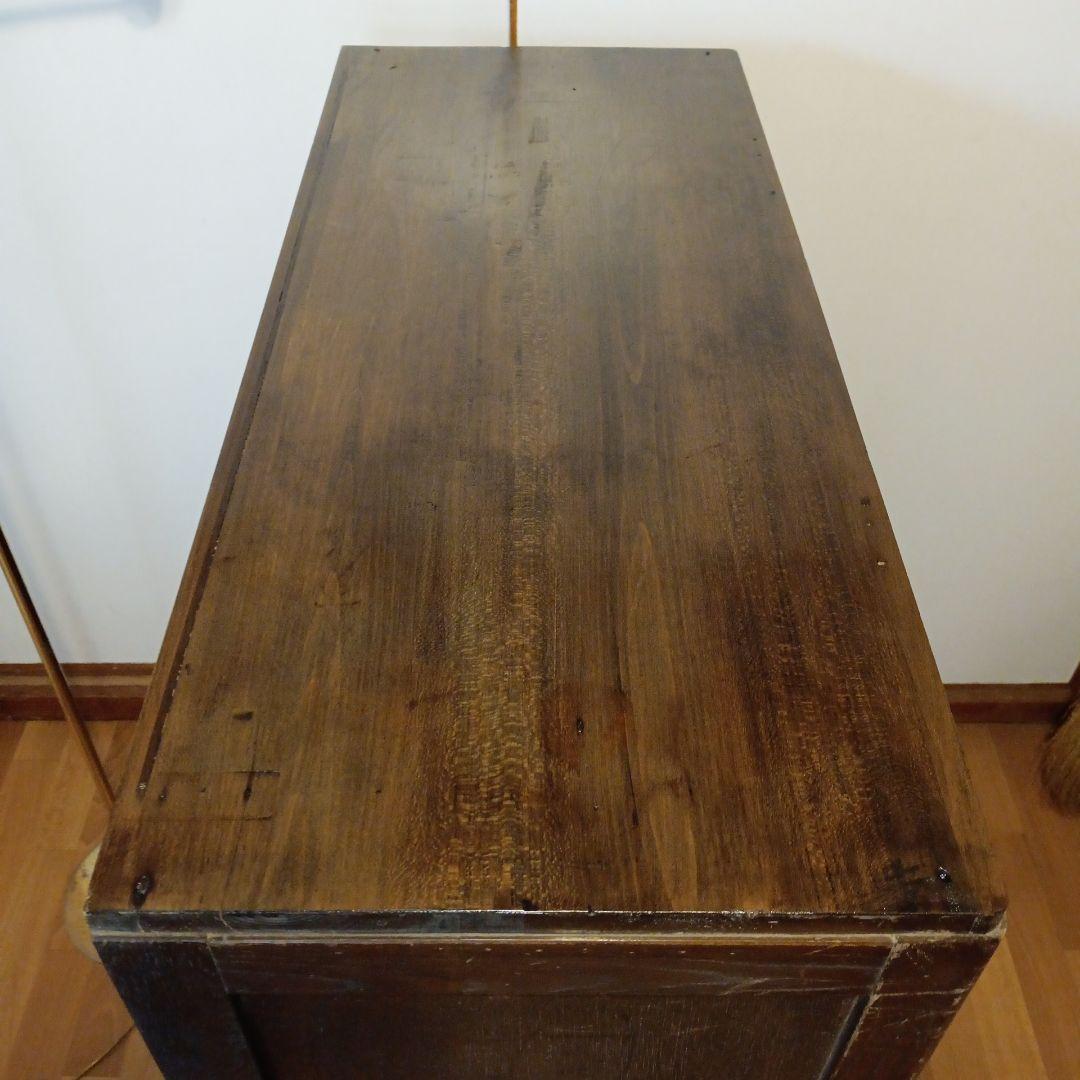 ガラスキャビネット　昭和レトロ　ガラス棚　小引き出し 本棚