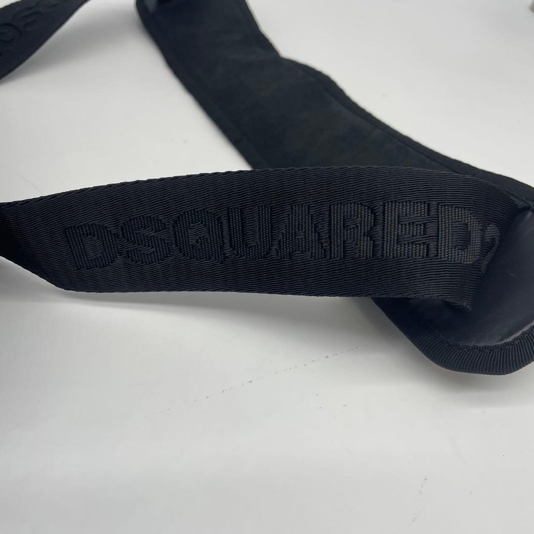 ディースクエアード ショルダーバッグ 斜め掛け スクエア 多収納 ナイロン 黒