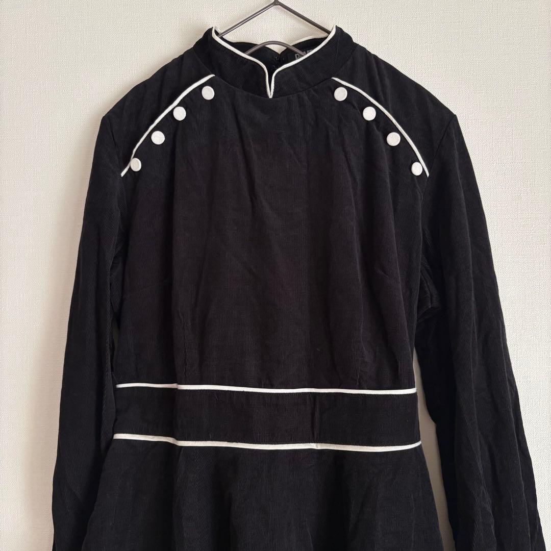 PAMEO POSEパメオポーズ　チャイナワンピース ボタン付き　Aライン　M