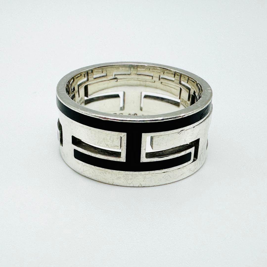 HERMES ムーブアッシュ　H リング　サイズ57 シルバー　ブラック　925