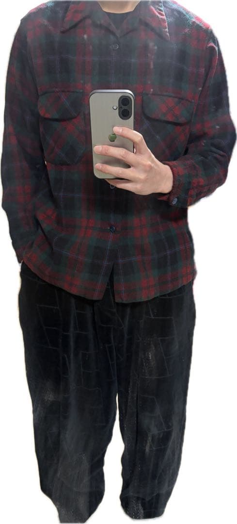 70s USA製 ペンドルトン ボードシャツ 開襟 赤系 ヴィンテージ