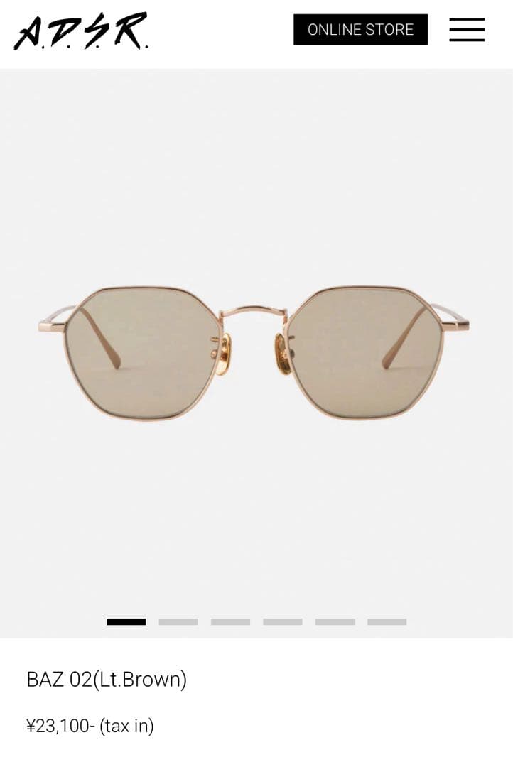 【極美品】 A.D.S.R BAZ 01 GOLD BROWN LENSケース付