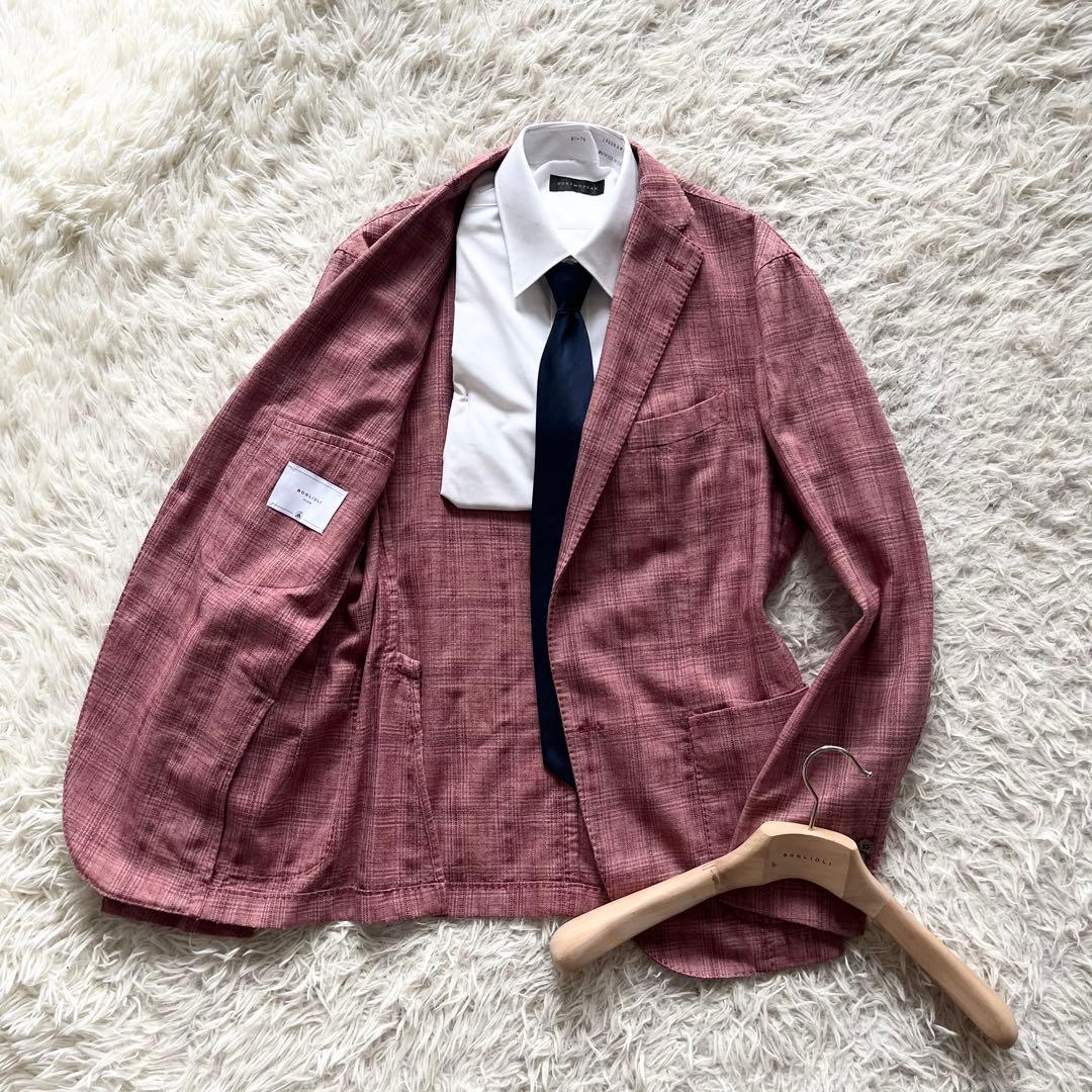 <美品>BOGLIOLI 新ロゴ K.JACKET ピンクジャケット サイズ48