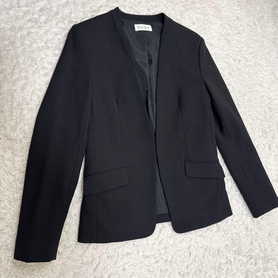 PLST プラステ ウォームリザーブ カラーレスジャケット スティックパンツ 黒