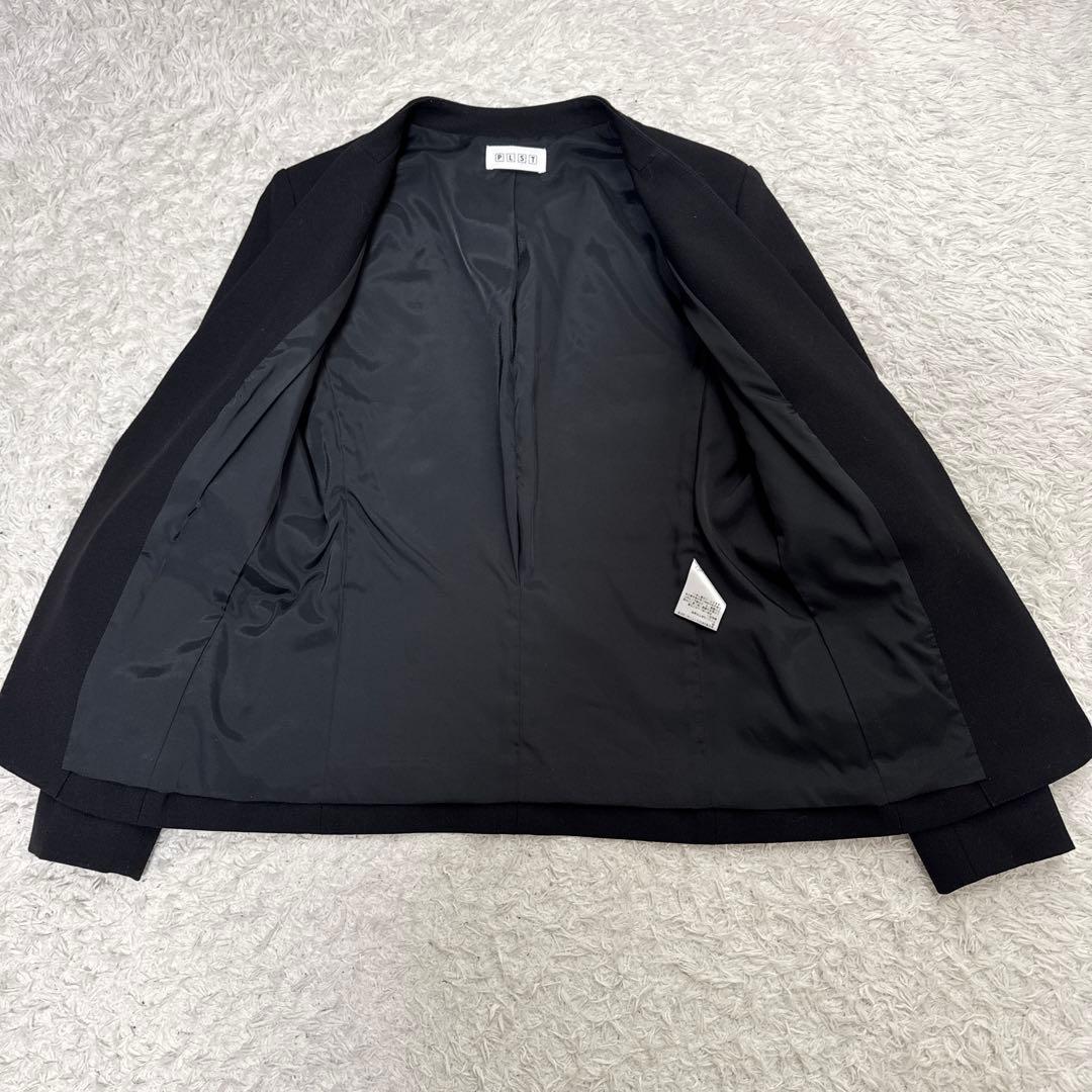 PLST プラステ ウォームリザーブ カラーレスジャケット スティックパンツ 黒