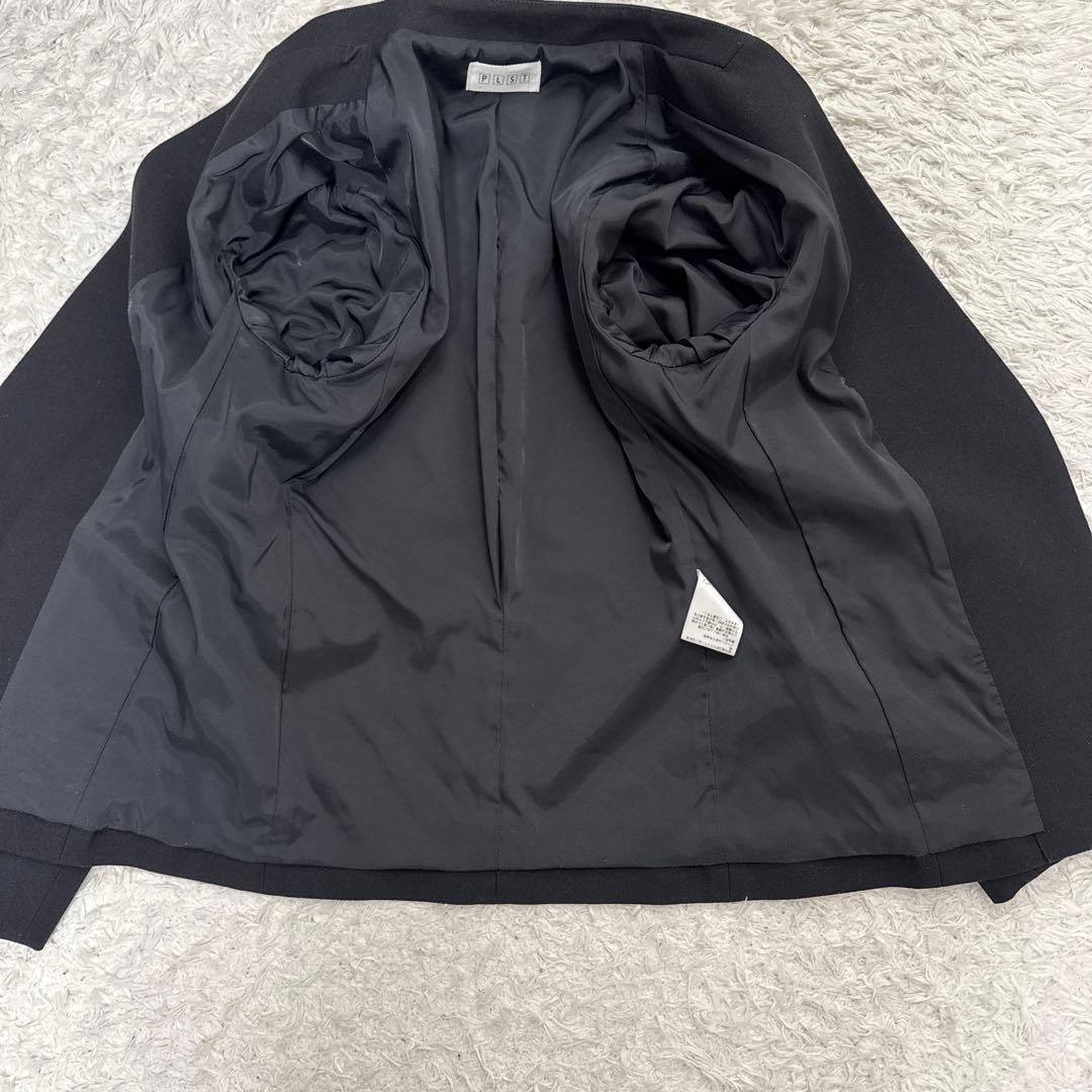 PLST プラステ ウォームリザーブ カラーレスジャケット スティックパンツ 黒