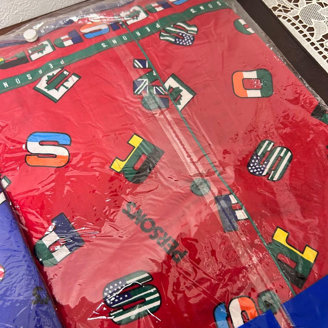 未使用品　レトロ　パーソンズ　長袖　パジャマ　レディース　メンズ　赤　青　国旗