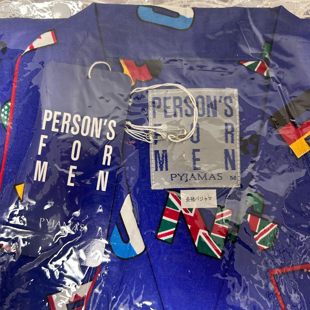 未使用品　レトロ　パーソンズ　長袖　パジャマ　レディース　メンズ　赤　青　国旗